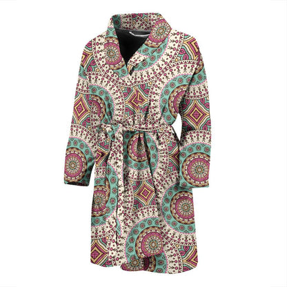 Bohemian Round Style Print Men Bath Robe-JTAMIGO.COM