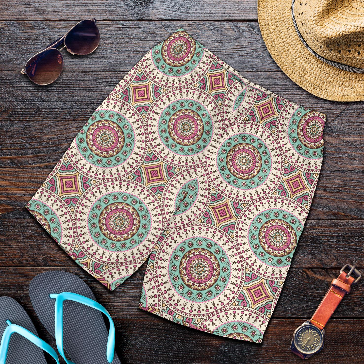 Bohemian Round Style Print Mens Shorts-JTAMIGO.COM