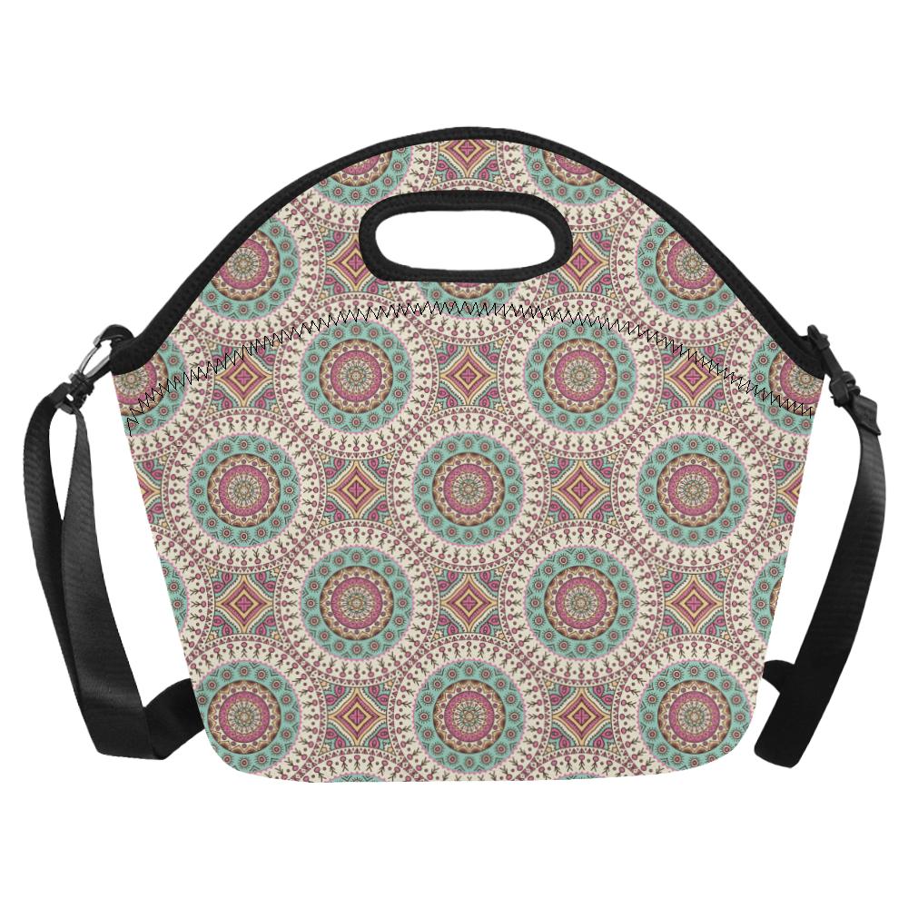 Bohemian Round Style Print Neoprene Lunch Bag (Model 1669)(Large)-JTAMIGO.COM