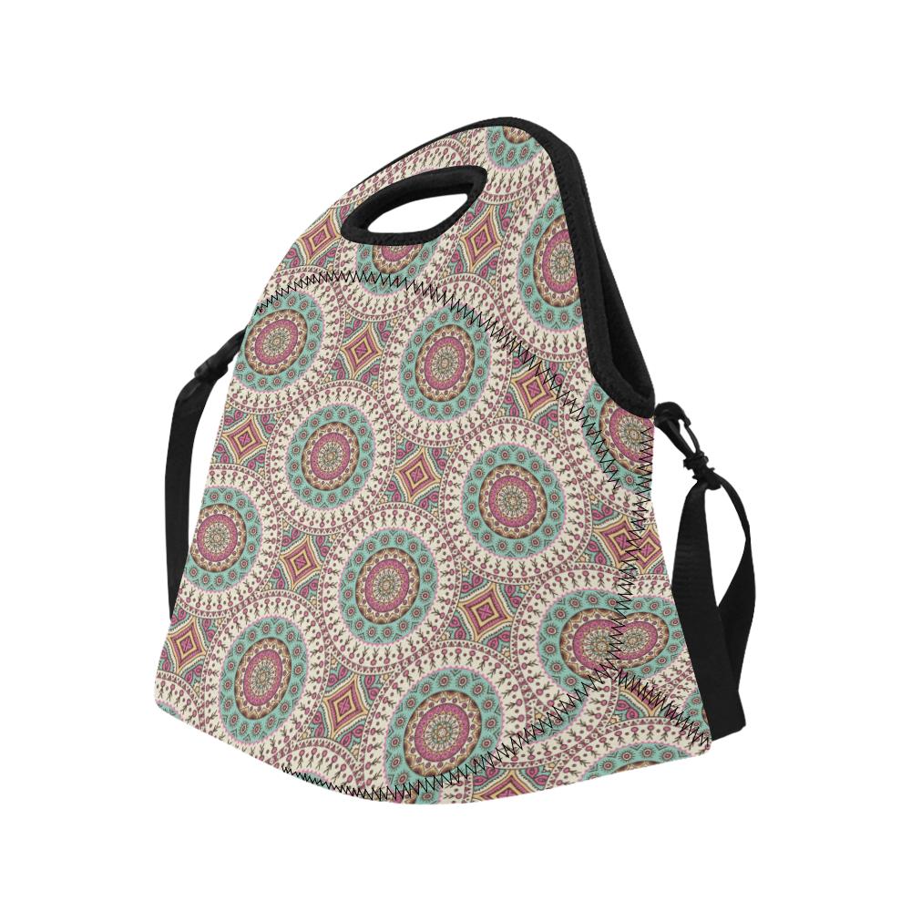 Bohemian Round Style Print Neoprene Lunch Bag (Model 1669)(Large)-JTAMIGO.COM
