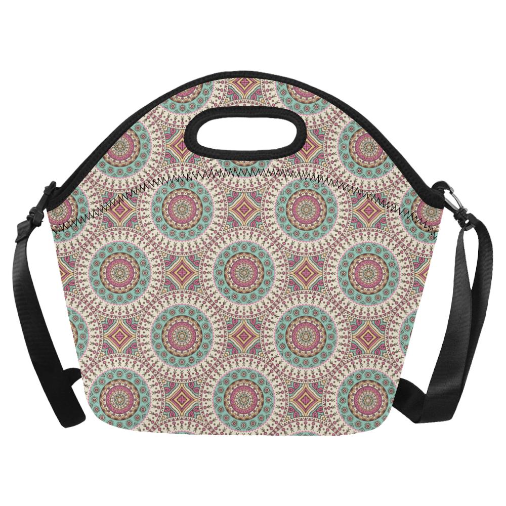 Bohemian Round Style Print Neoprene Lunch Bag (Model 1669)(Large)-JTAMIGO.COM