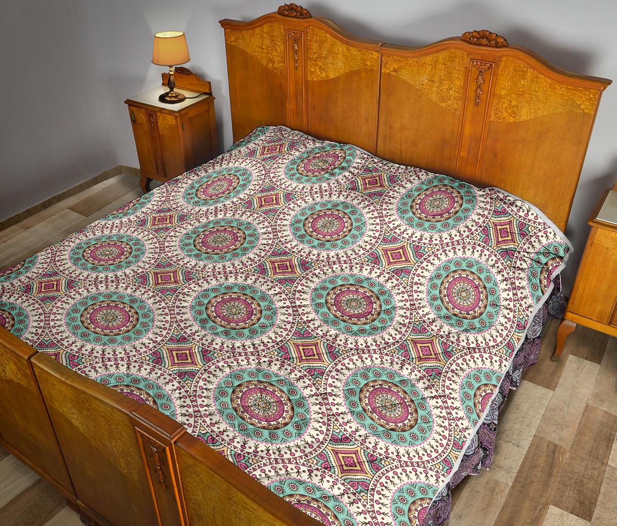 Bohemian Round Style Print Premium Quilt-JTAMIGO.COM