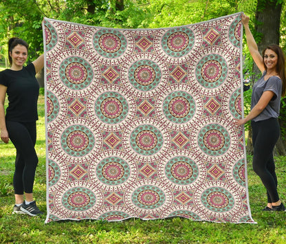 Bohemian Round Style Print Premium Quilt-JTAMIGO.COM