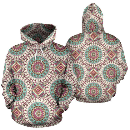 Bohemian Round Style Print Pullover Hoodie
