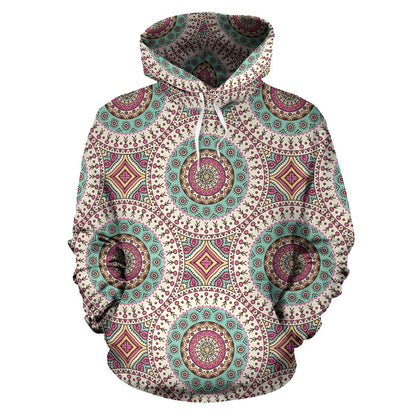 Bohemian Round Style Print Pullover Hoodie