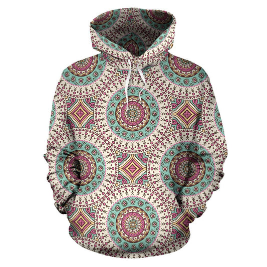Bohemian Round Style Print Pullover Hoodie