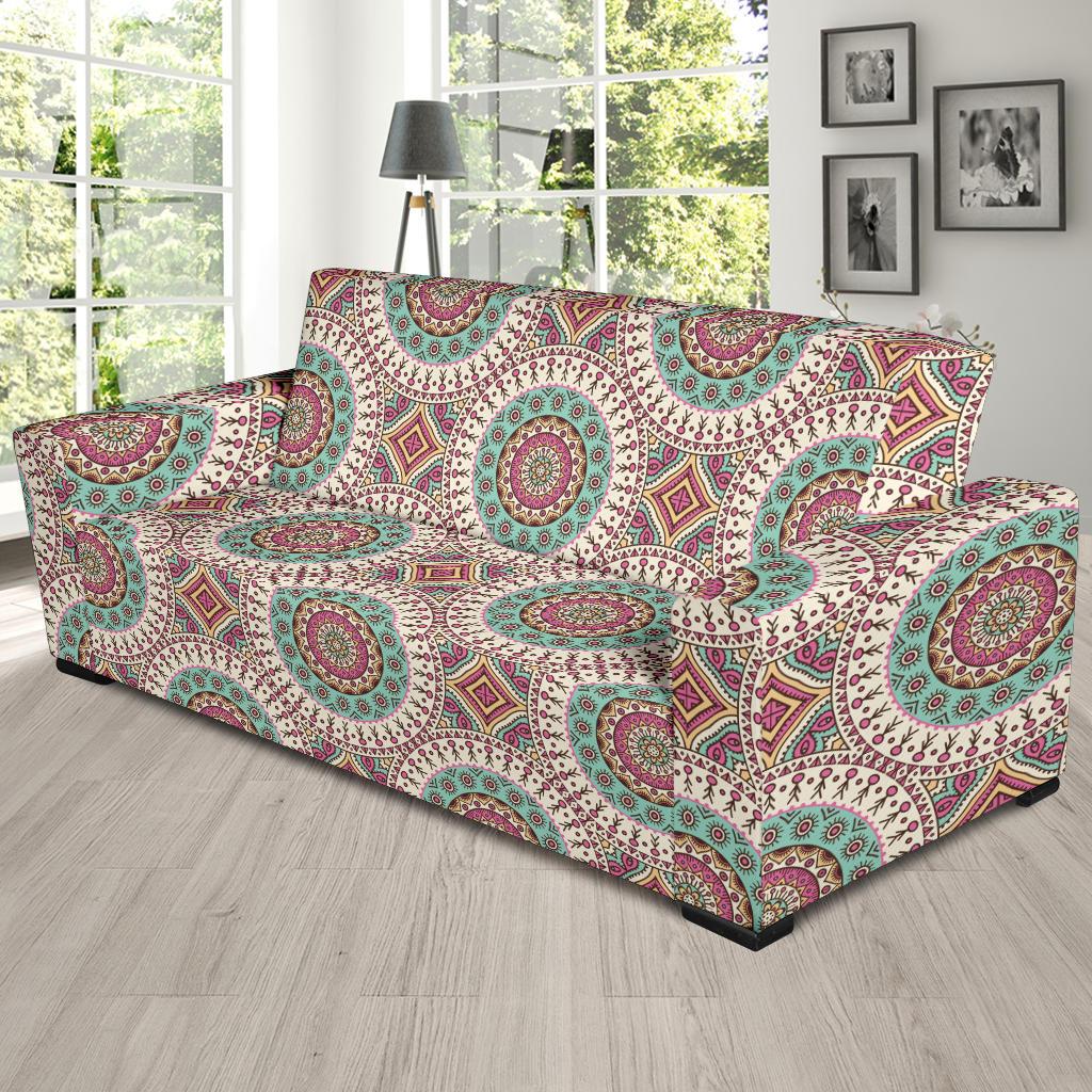 Bohemian Round Style Print Sofa Slipcover-JTAMIGO.COM