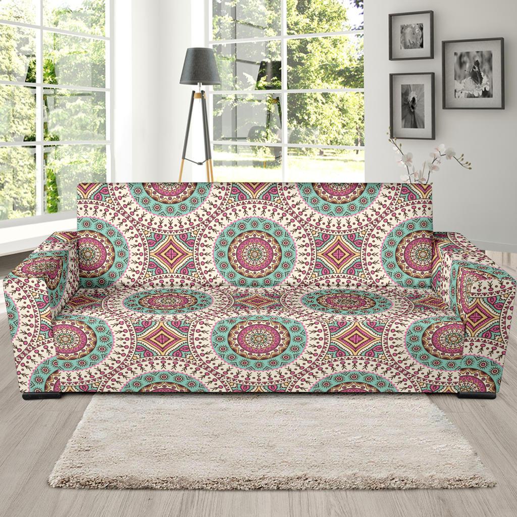 Bohemian Round Style Print Sofa Slipcover-JTAMIGO.COM