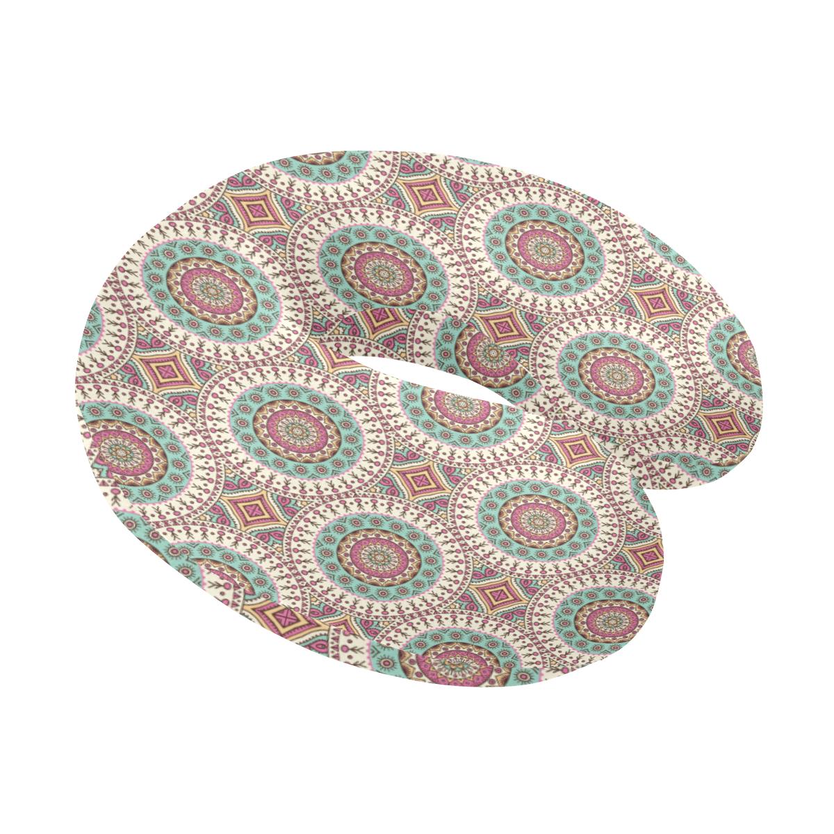 Bohemian Round Style Print U-Shaped Travel Neck Pillow-JTAMIGO.COM