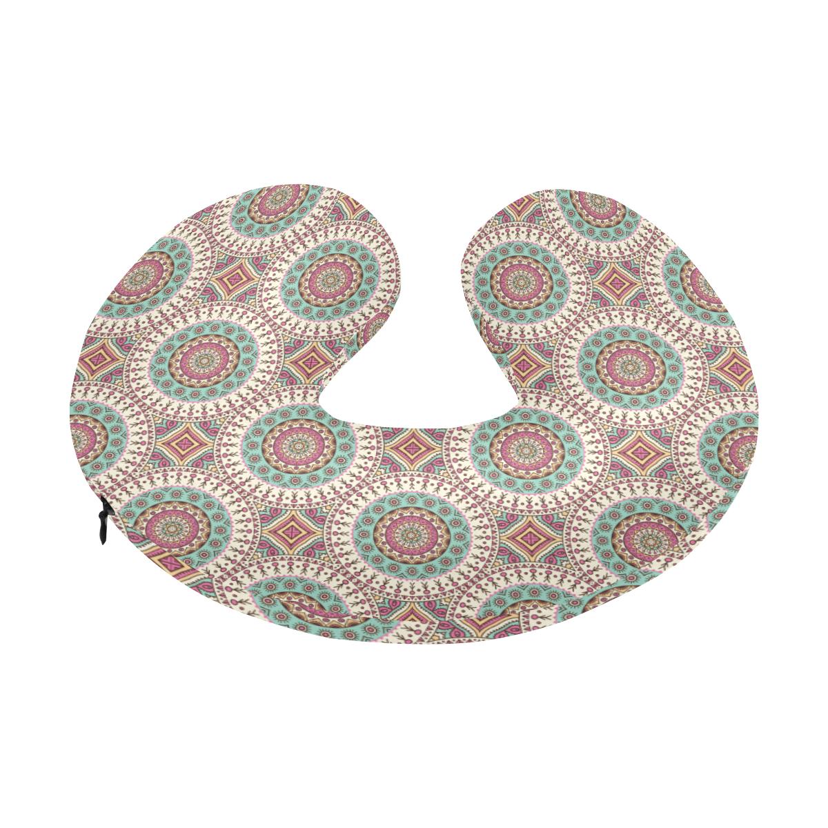 Bohemian Round Style Print U-Shaped Travel Neck Pillow-JTAMIGO.COM