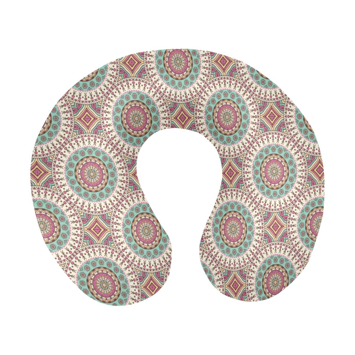 Bohemian Round Style Print U-Shaped Travel Neck Pillow-JTAMIGO.COM