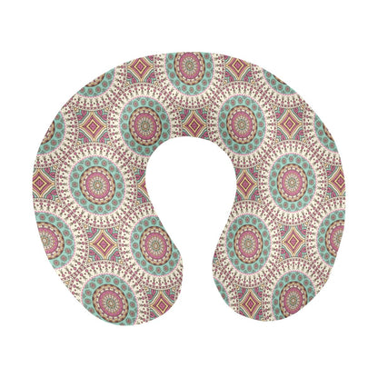 Bohemian Round Style Print U-Shaped Travel Neck Pillow-JTAMIGO.COM