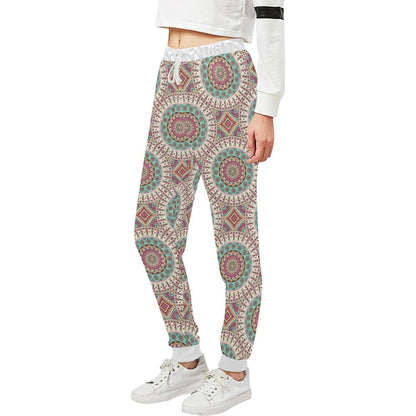 Bohemian Round Style Print Unisex Casual Sweatpants (Model L11)-JTAMIGO.COM