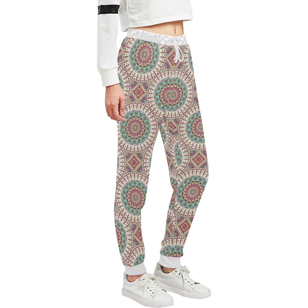 Bohemian Round Style Print Unisex Casual Sweatpants (Model L11)-JTAMIGO.COM
