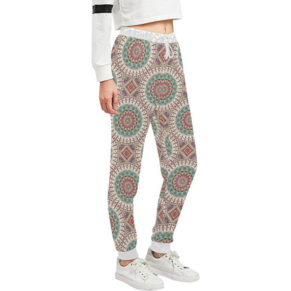 Bohemian Round Style Print Unisex Casual Sweatpants (Model L11)-JTAMIGO.COM