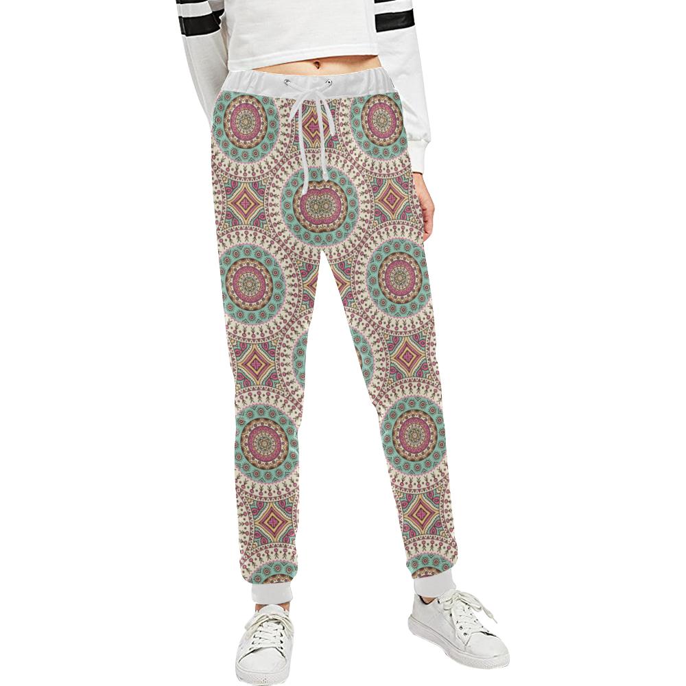 Bohemian Round Style Print Unisex Casual Sweatpants (Model L11)-JTAMIGO.COM