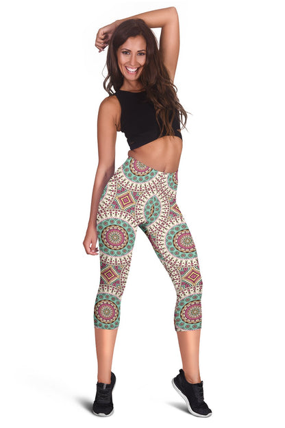 Bohemian Round Style Print Women Capris