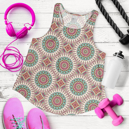 Bohemian Round Style Print Women Racerback Tank Top