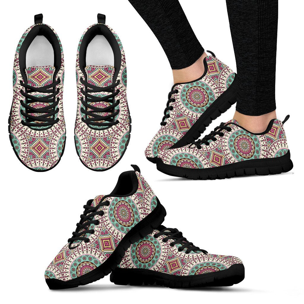 Bohemian Round Style Print Women Sneakers Shoes