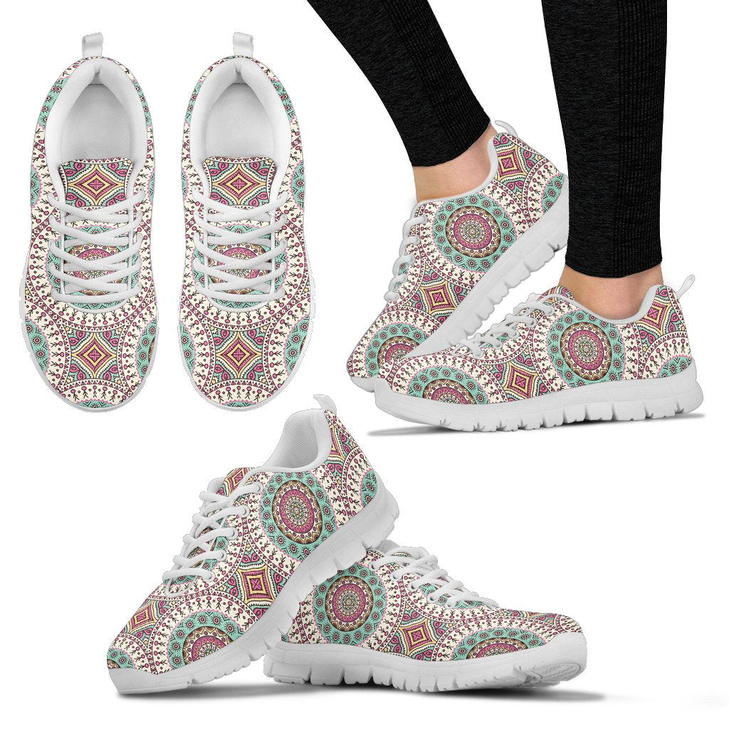 Bohemian Round Style Print Women Sneakers Shoes