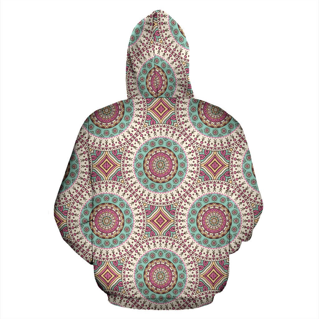 Bohemian Round Style Print Zip Up Hoodie