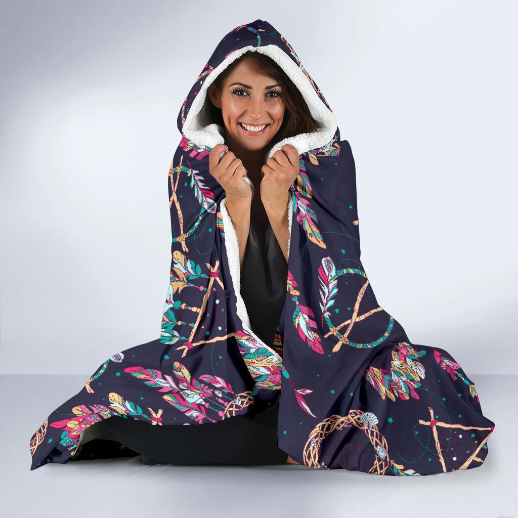 Boho Dream Catcher Colorful Hooded Blanket-JTAMIGO.COM