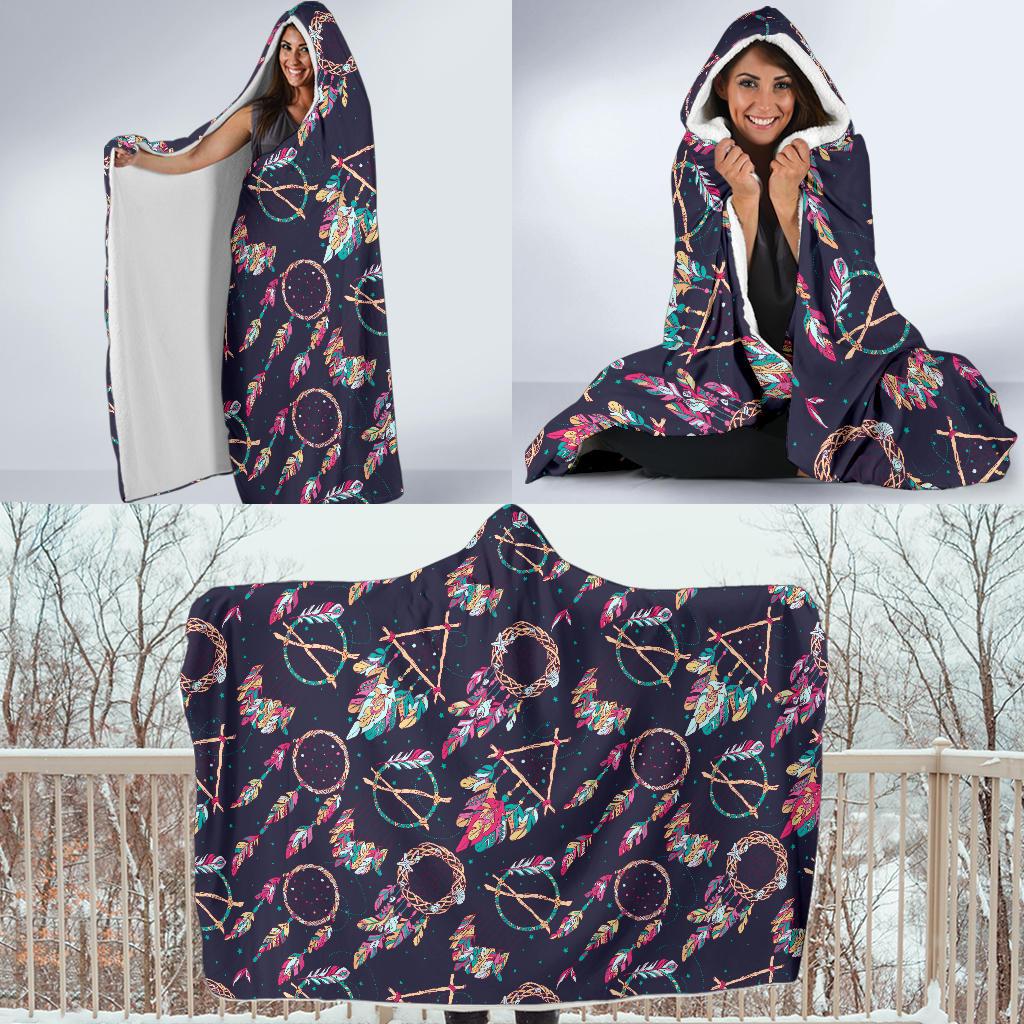 Boho Dream Catcher Colorful Hooded Blanket-JTAMIGO.COM