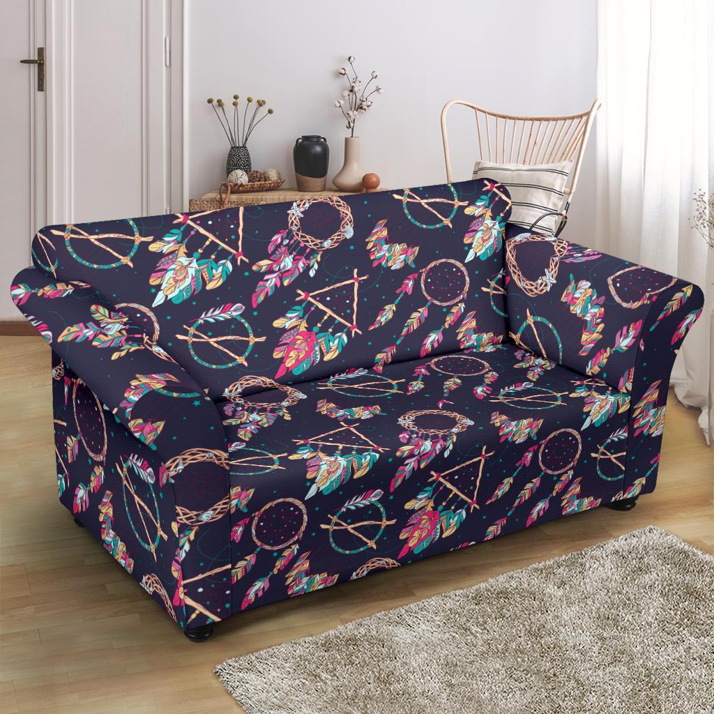 Boho Dream Catcher Colorful Loveseat Slipcover-JTAMIGO.COM