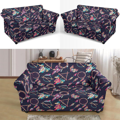 Boho Dream Catcher Colorful Loveseat Slipcover-JTAMIGO.COM