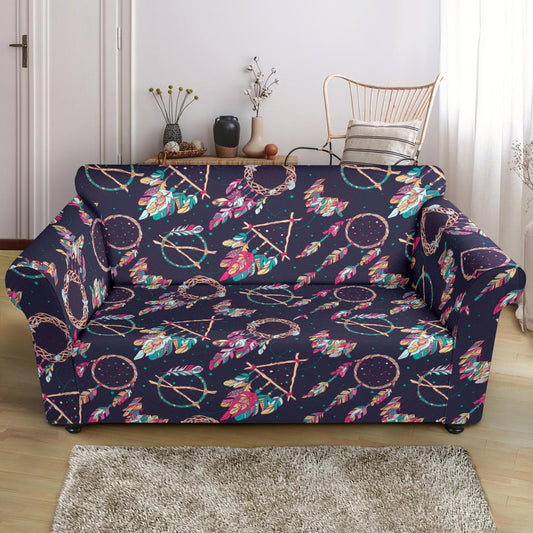 Boho Dream Catcher Colorful Loveseat Slipcover-JTAMIGO.COM