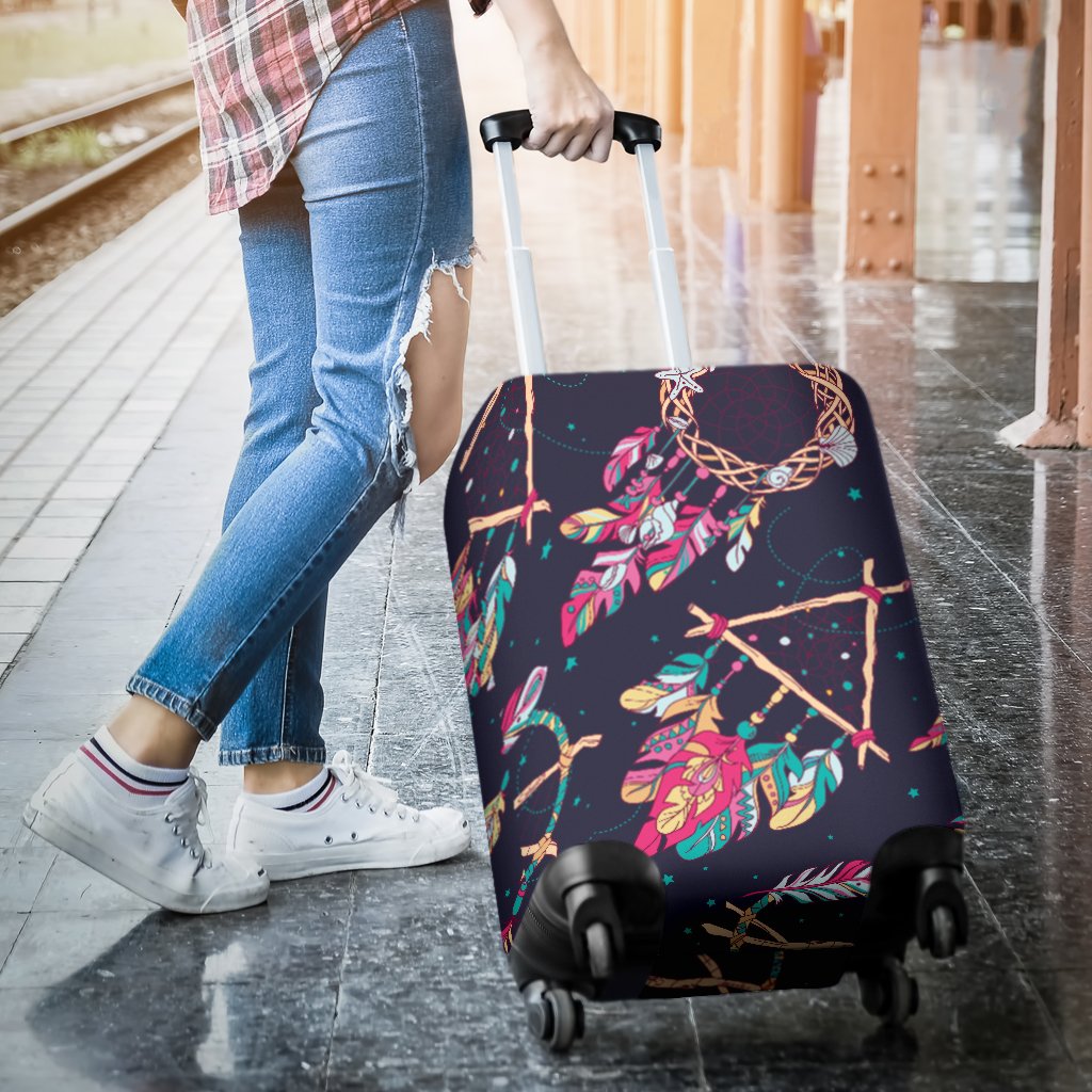 Boho Dream Catcher Colorful Luggage Cover Protector