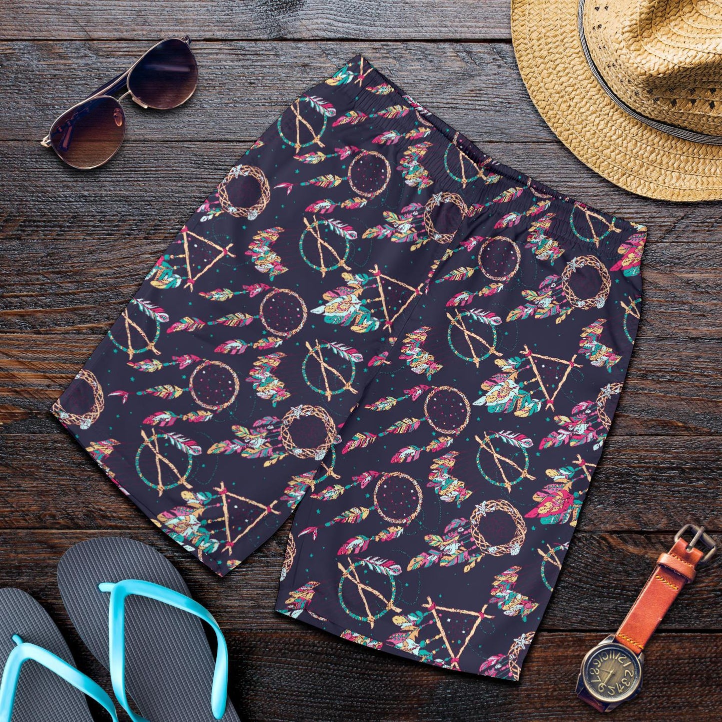 Boho Dream Catcher Colorful Mens Shorts-JTAMIGO.COM