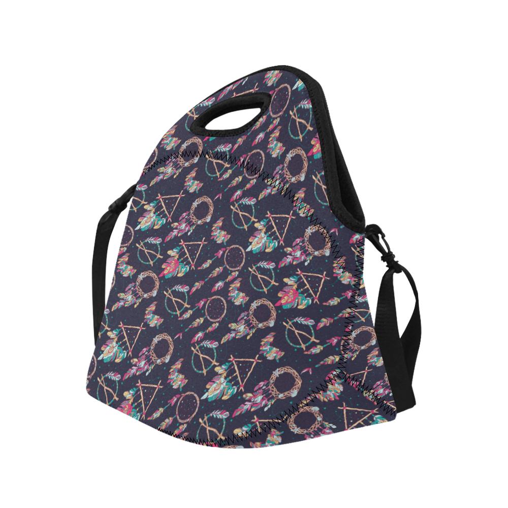 Boho Dream Catcher Colorful Neoprene Lunch Bag (Model 1669)(Large)-JTAMIGO.COM
