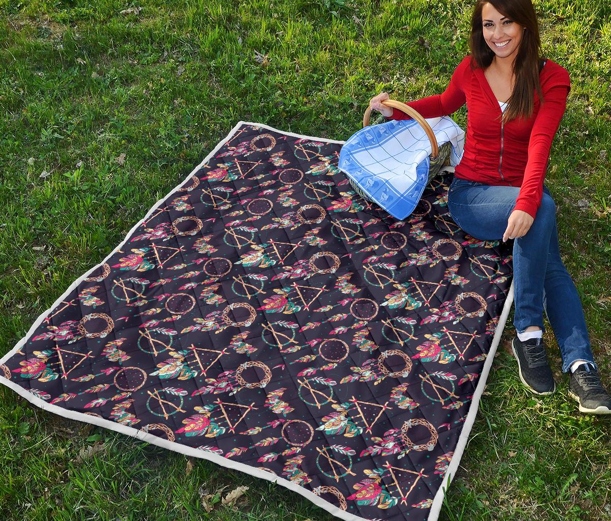 Boho Dream Catcher Colorful Premium Quilt-JTAMIGO.COM