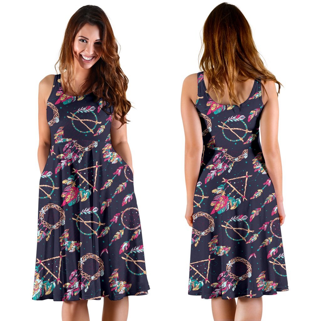 Boho Dream Catcher Colorful Sleeveless Dress
