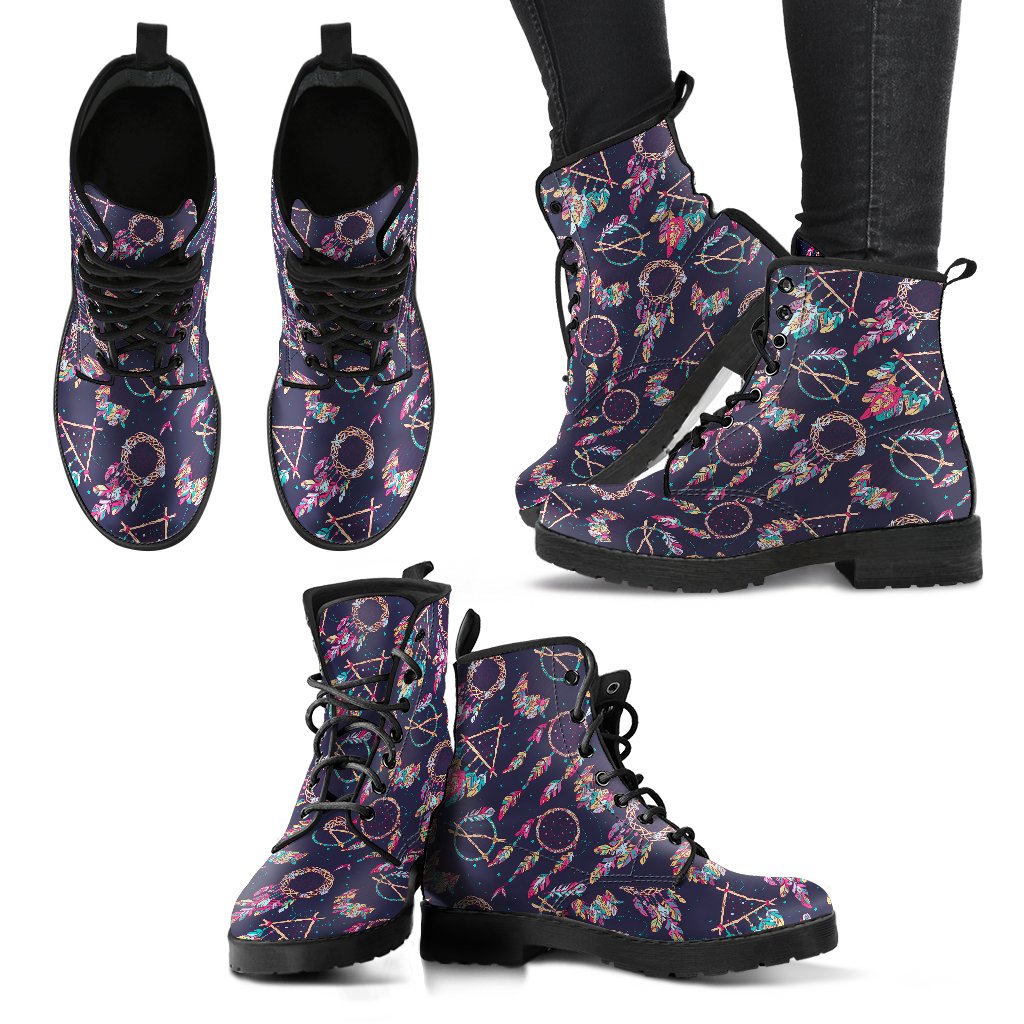 Boho Dream Catcher Colorful Women Leather Boots-JTAMIGO.COM