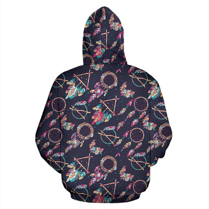 Boho Dream Catcher Colorful Zip Up Hoodie