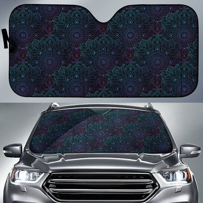 Boho Floral Mandala Car Sun Shade For Windshield