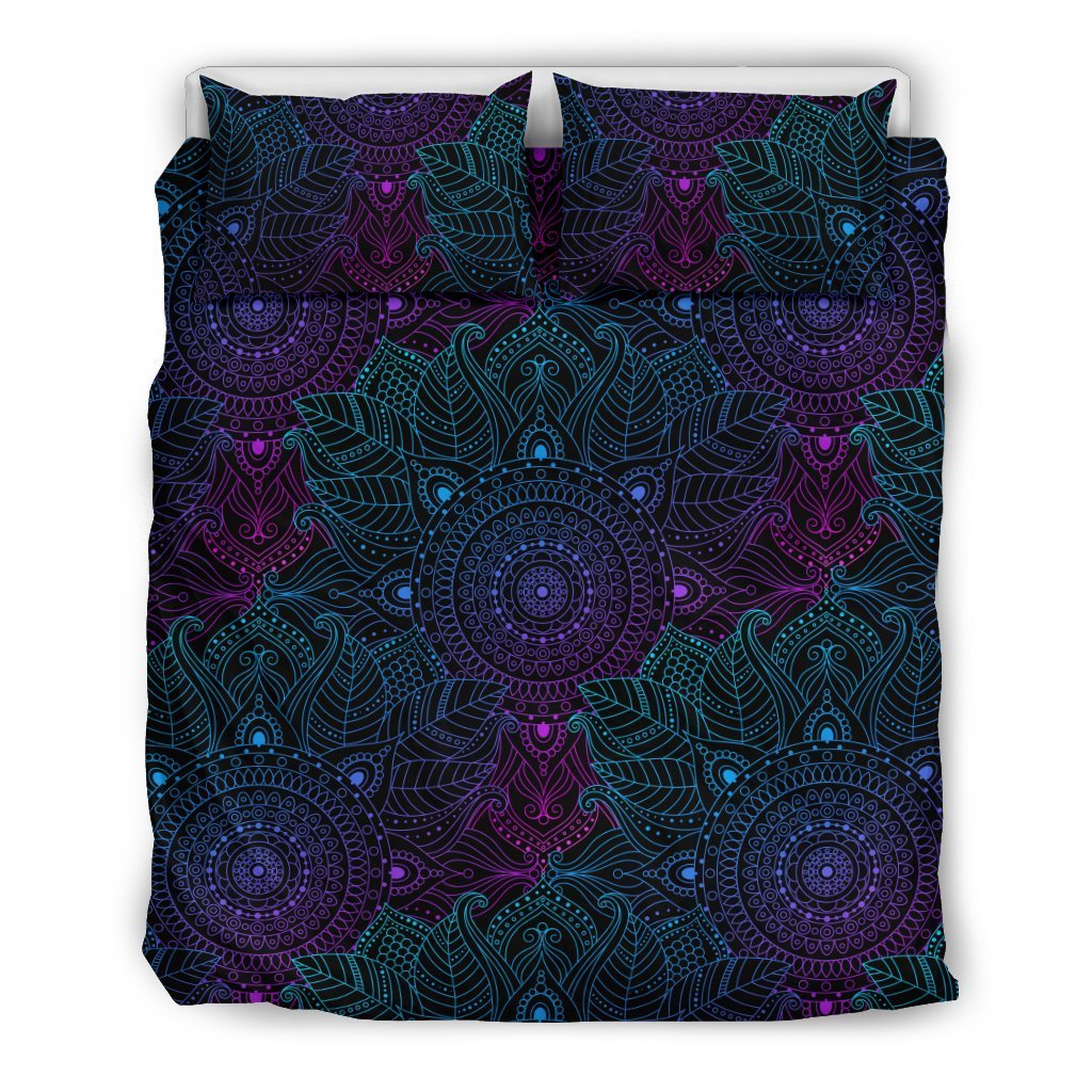 Boho Floral Mandala Duvet Cover Bedding Set