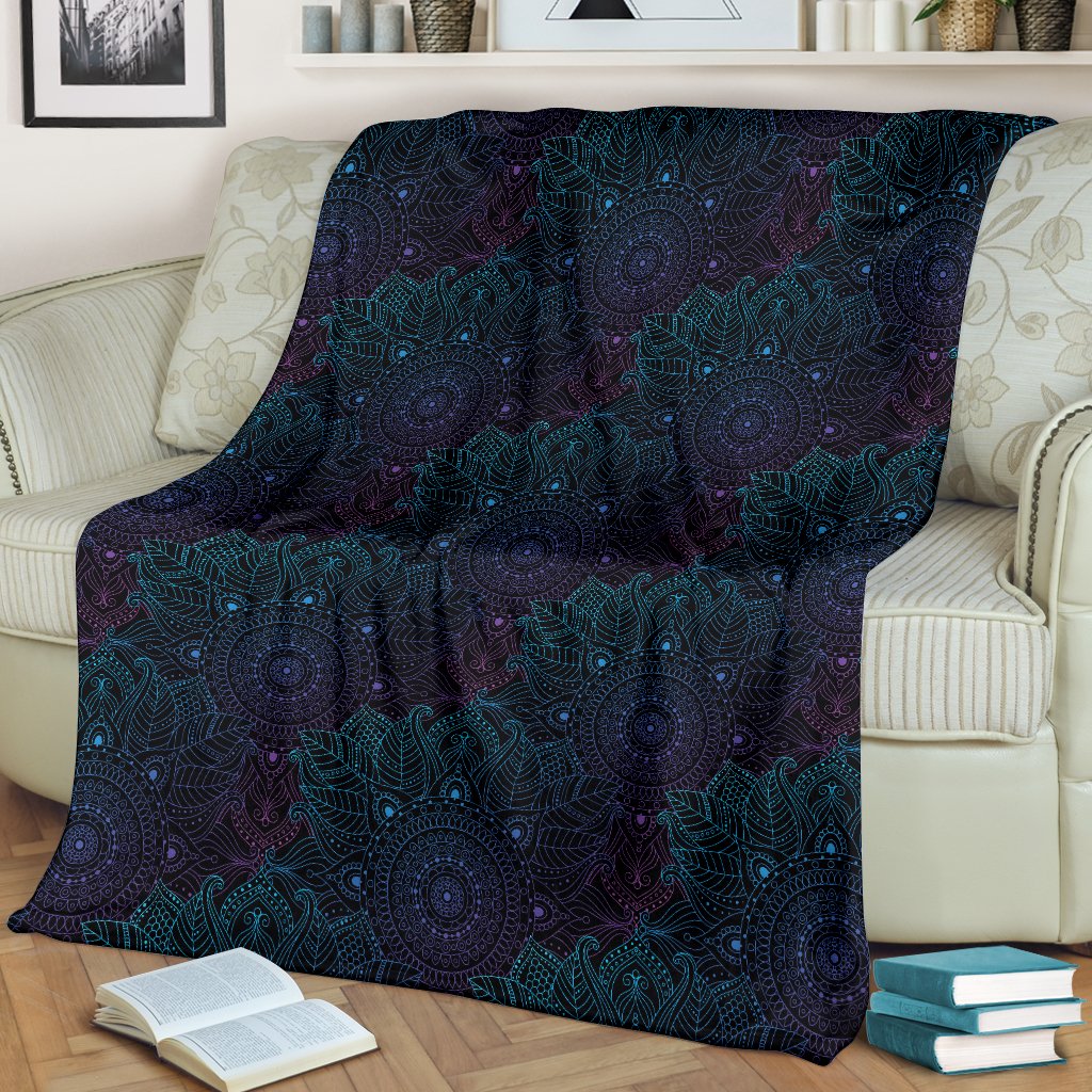 Boho Floral Mandala Fleece Blanket
