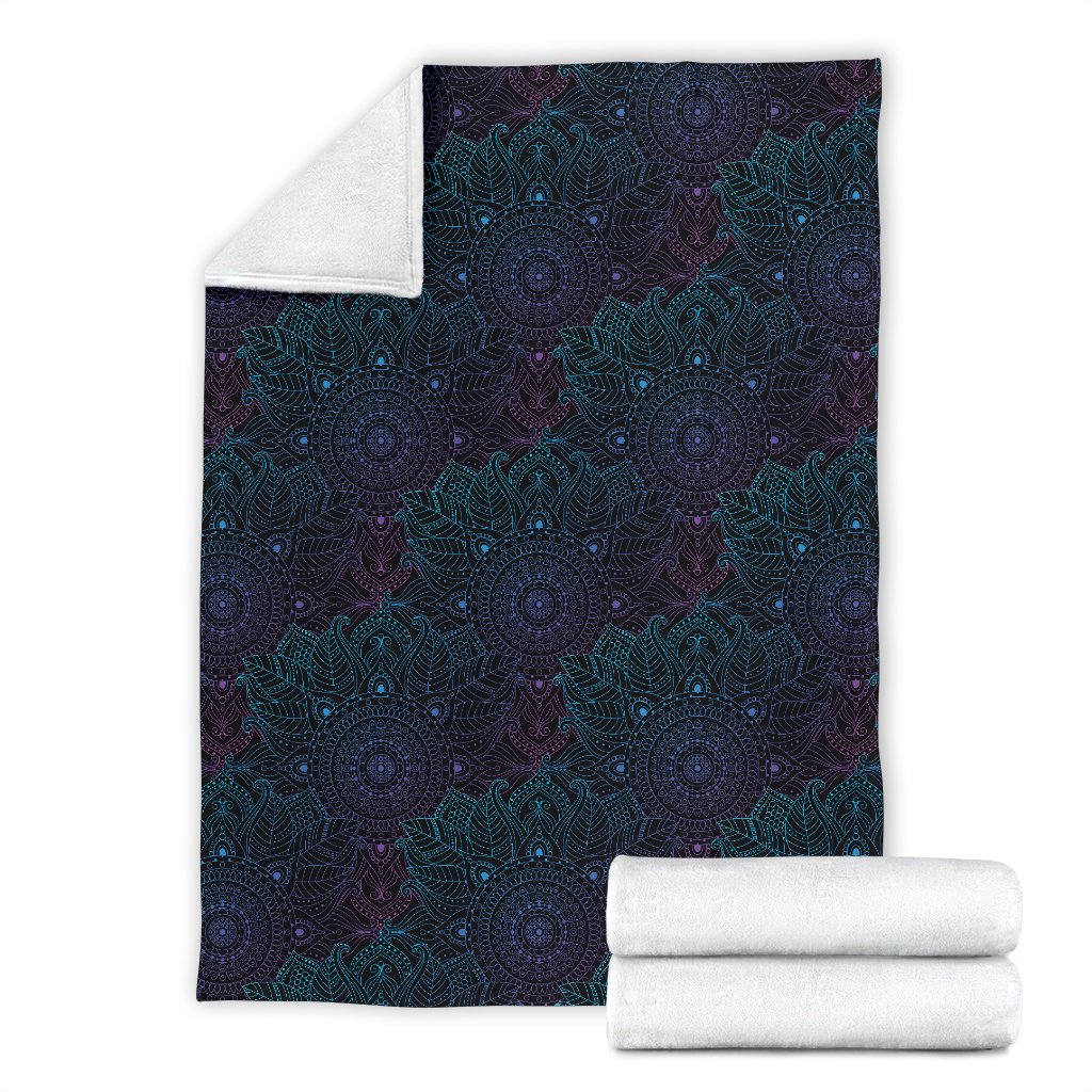 Boho Floral Mandala Fleece Blanket