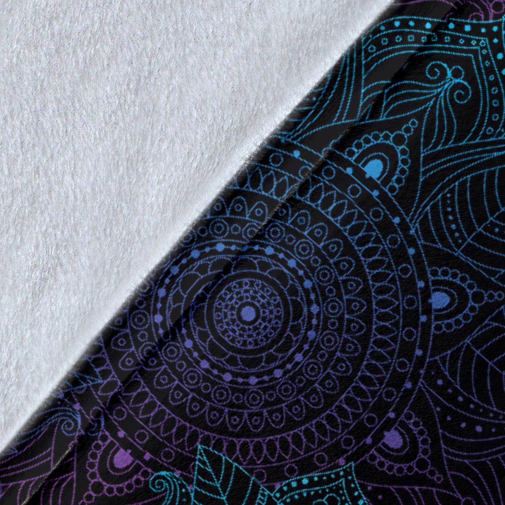 Boho Floral Mandala Fleece Blanket