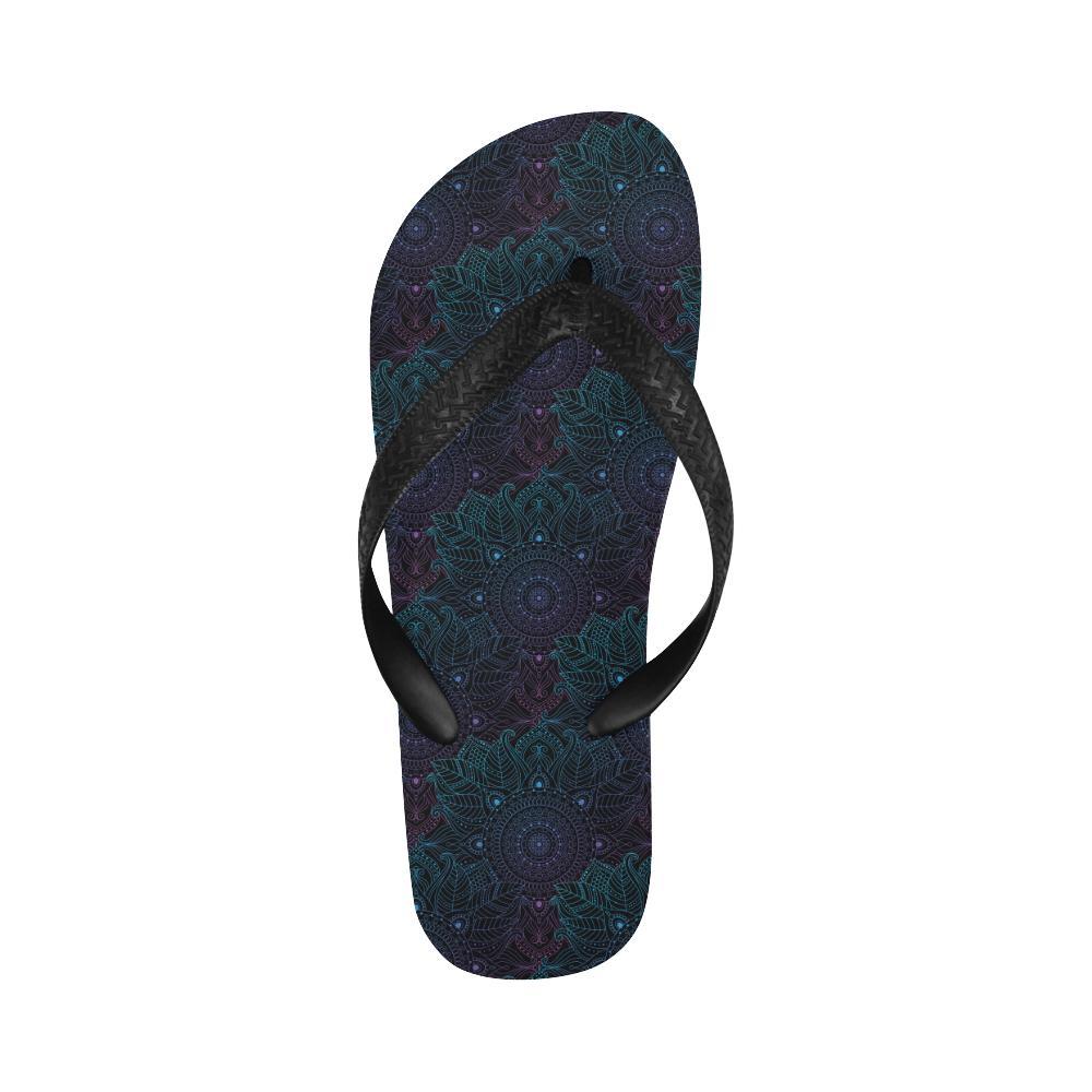 Boho Floral Mandala Flip Flops-JTAMIGO.COM