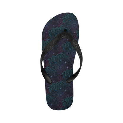 Boho Floral Mandala Flip Flops-JTAMIGO.COM