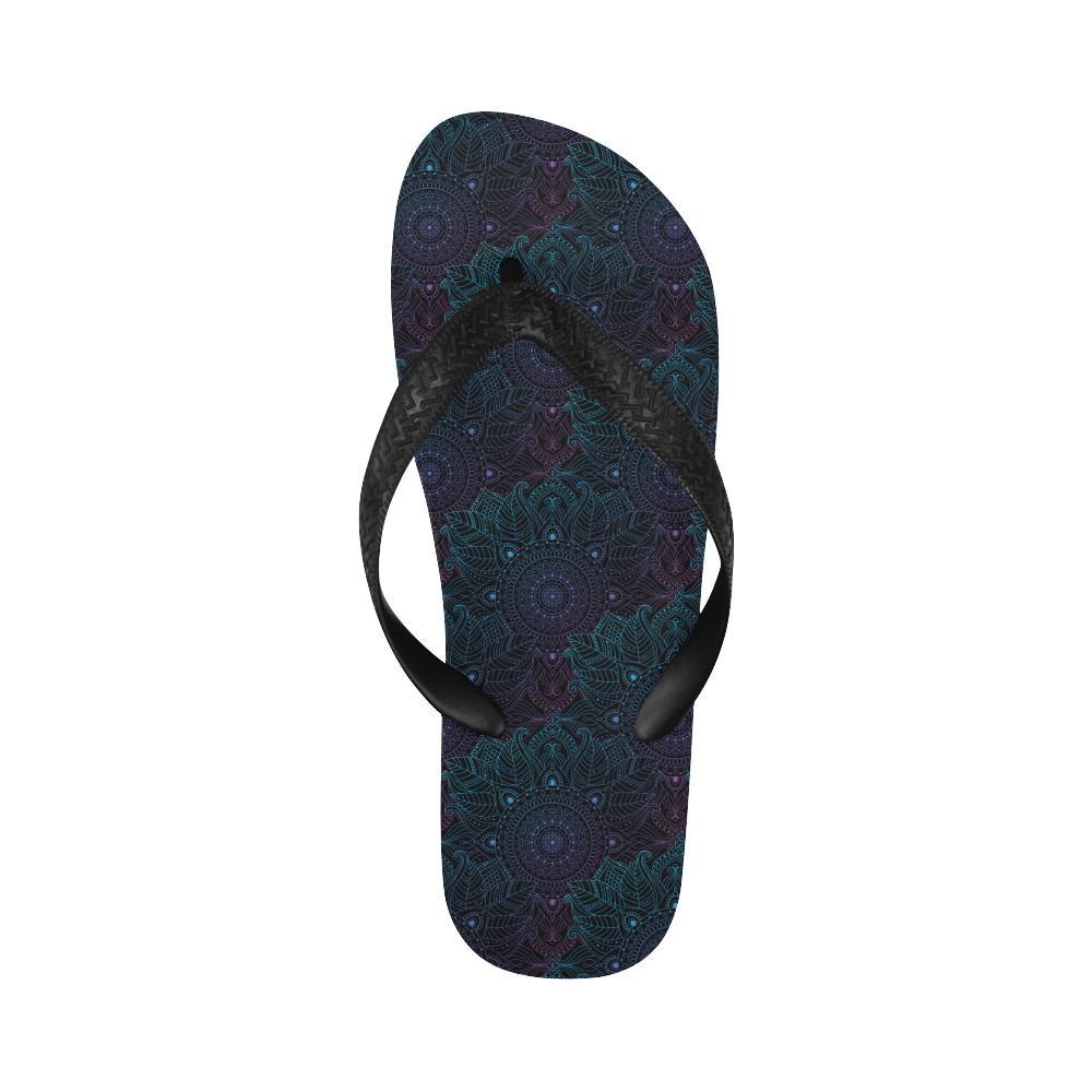 Boho Floral Mandala Flip Flops-JTAMIGO.COM