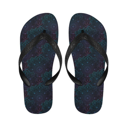 Boho Floral Mandala Flip Flops-JTAMIGO.COM