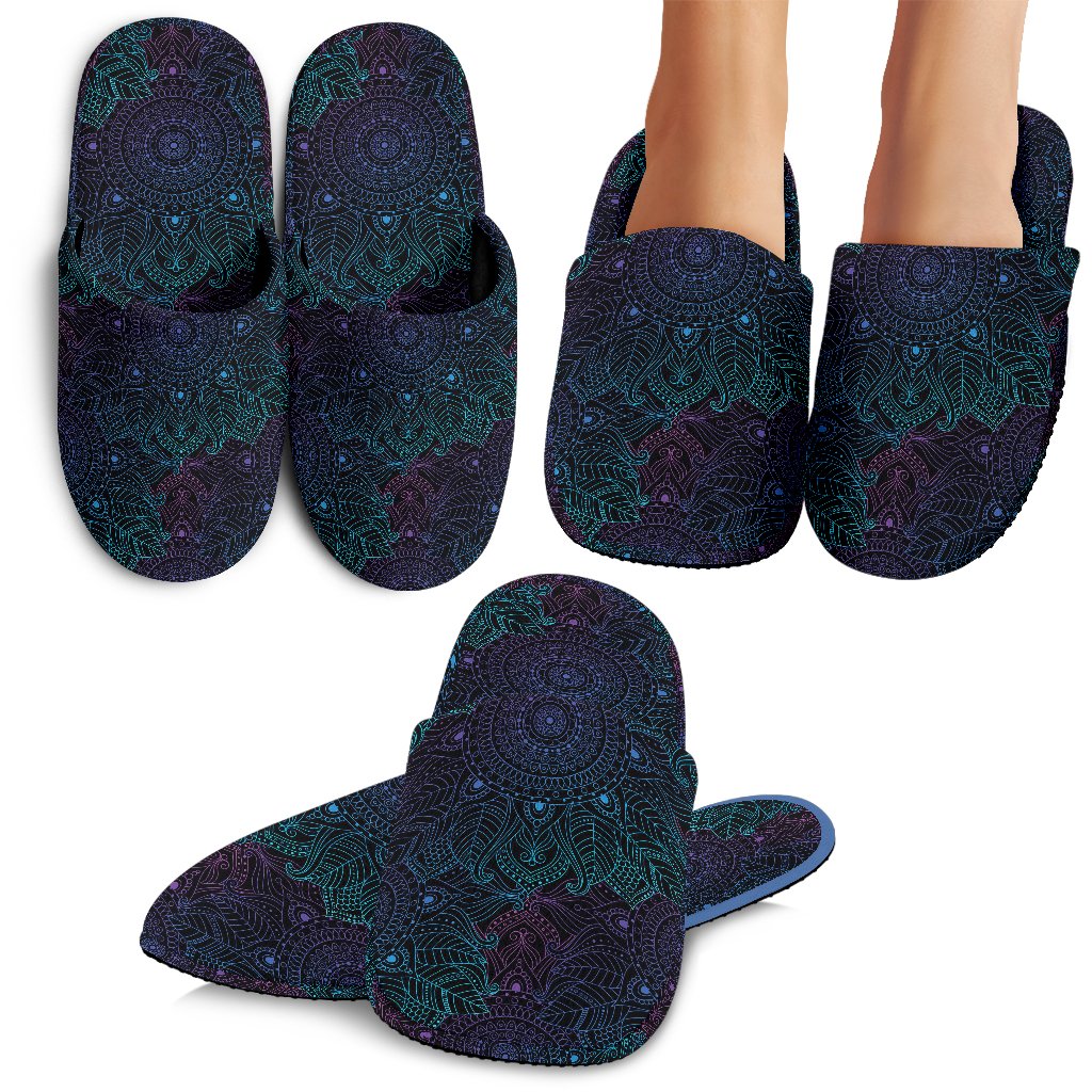 Boho Floral Mandala House Slippers
