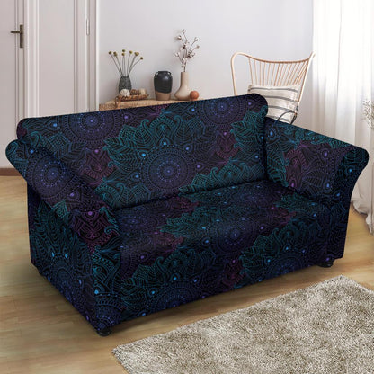 Boho Floral Mandala Loveseat Slipcover-JTAMIGO.COM