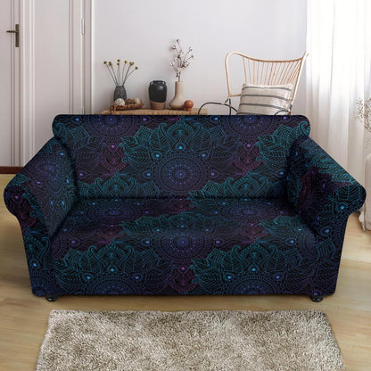 Boho Floral Mandala Loveseat Slipcover-JTAMIGO.COM