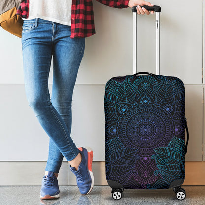 Boho Floral Mandala Luggage Cover Protector